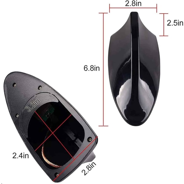 Biltak Haifinne Antenne, Bil FM/AM Radio Signal Antenne, Auto Antenne Deksel med Lim Base, Dekorative Tilbehør, Grå