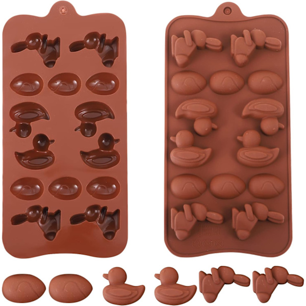 Chokoladebarforme med forskellige mønstre til engagement og festfremstilling af chokolade og ischokoladesmelteforme 1-delt sæt (påskehare)