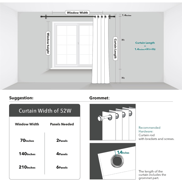 Værelsesgardiner, 100% mørklægningsgardiner med dobbelt lag, mørklægning af hele rummet, soveværelse/stue/små baby/pige/børneværelsesgardiner (krystalrosa, 52W x 84L)