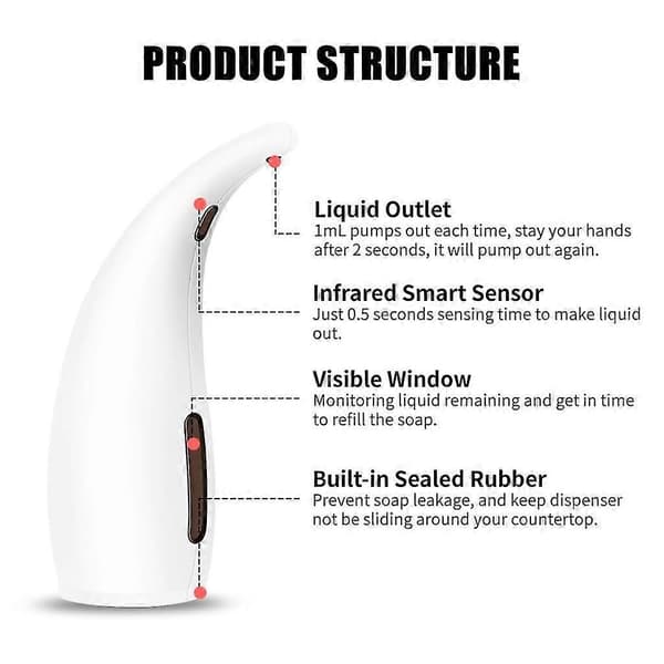 300 ml automatisk sæbedispenser infrarød sensor håndfri berøringsfri sæbedispenser service flydende lotion gel