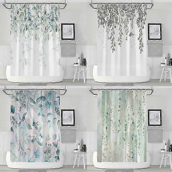Vaskbart dusjforheng med 12 plastkroker - 180 x 200 cm (Stil 29)