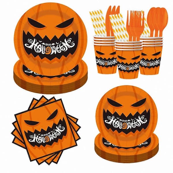 Halloween Fest Bestiksæt med Græskar- og Spøgelsesdesign