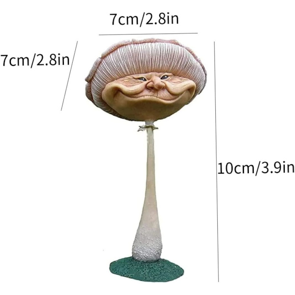 Soppheksestatuer, 10 cm/3,9 tommer harpiks miniatyr glade soppfigurer, bestemor landskapsskulptur, hagepynt for hagedekorasjon