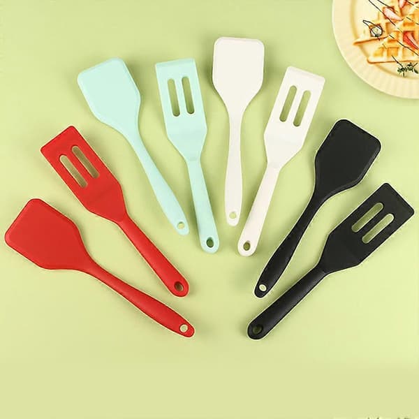 Integrert silikonspatel, liten spatel, browniespatelsett, non-stick panne silikonspatel, liten hullsleiv