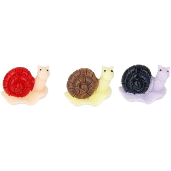 10 stk Miniatyr Fe Hage Mini 3 Farger Resin Dekor Snegler Tilbehør Hagedekorasjon