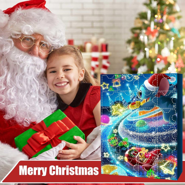 Adventskalender 2023 Julnedräkningskalender 24st tecknad figurdocka Adventskalender Strumpa Stuff Julklappar till barn