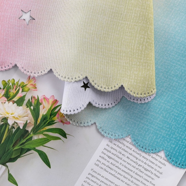 Dream Star Blackout Gardiner til Børneværelser Pige Prinsesse Gardin til Datter Soveværelse Vindue (Pink Blå, W52 X L96)