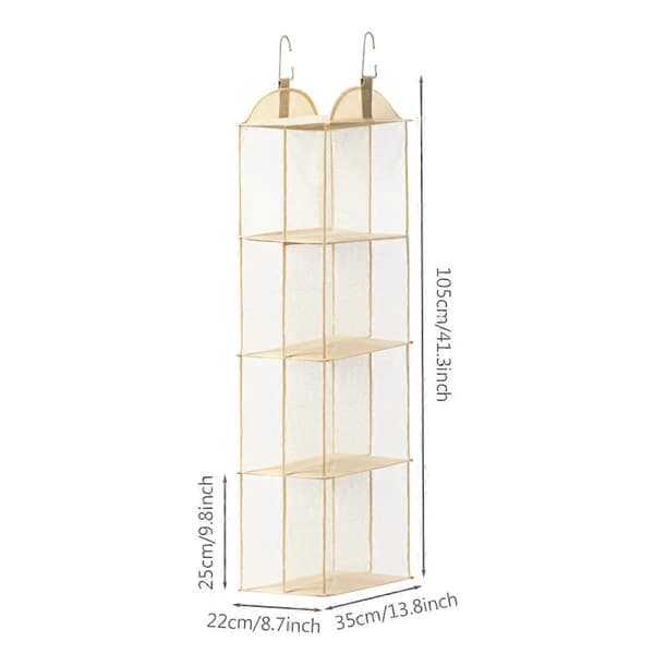 4-Layer Hanging Storage Bag Non-Woven Organizer for Clothes, Toys, and Accessories