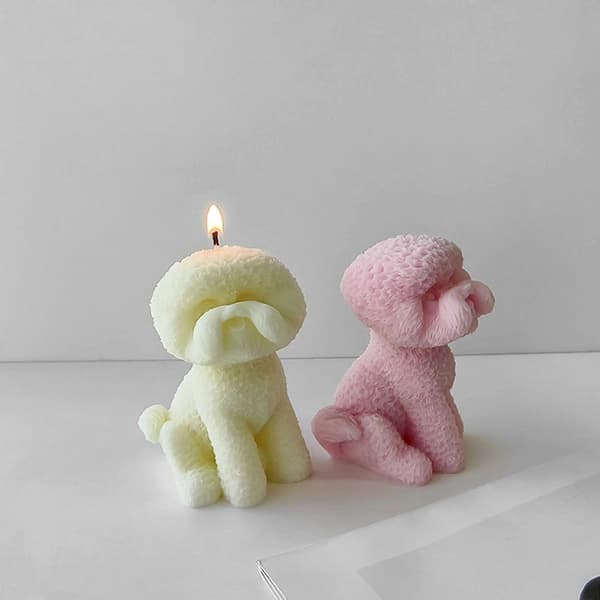 Sød hundefigur silikoneforme epoxyharpiksform DIY duftlysform bordpynt værktøj til fremstilling af håndværk