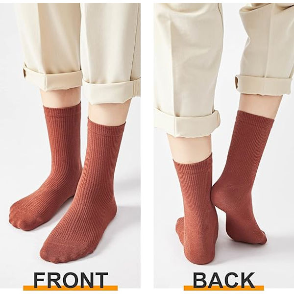 Womens Cotton Crew Socks, Thin Soft Comfort Breathable Dress Socks, Above Ankle Crew Socks for Business, Casual.