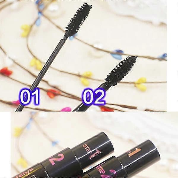 Lang Tykk Mascara Krøll Øyevipper Dobbelbruk Vanntett Mascara For Vippeextensions Svarte Tykke Øyevipper