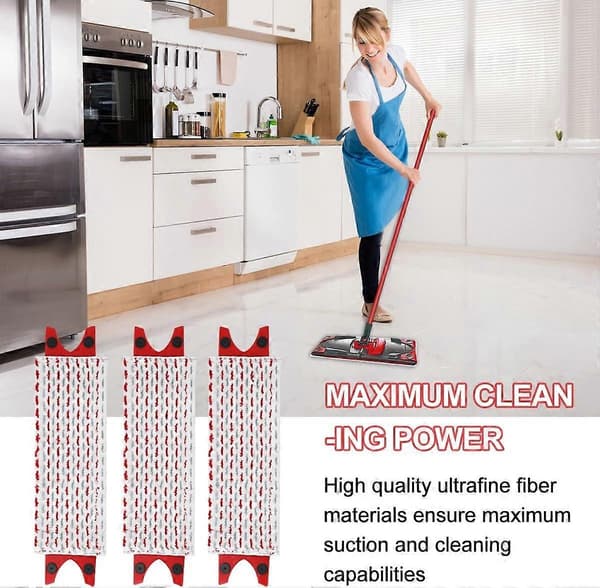 Replacement Mop Head for Vileda Ultramax Electric Mop, 2-pack, Two-tone Microfiber