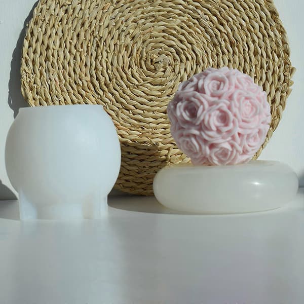 Rosekugle Silikoneform 3D Blomsterlysform Non-stick Nem at afmontere til DIY Lys Gips Kage Fondant Chokolade