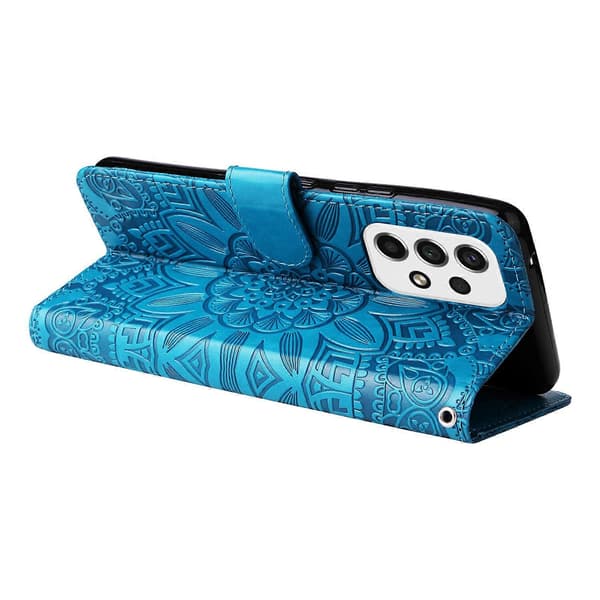 Compatible with Samsung Galaxy A53 5G Sunflower Pattern Magnetic Closure Phone Case PU Leather Stand Flip Wallet Case with Wrist Strap