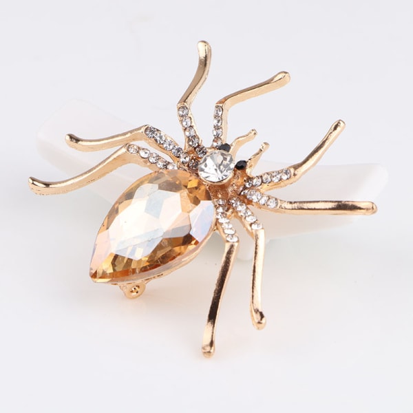 Vintage Style österrikisk Crystal Halloween Micro Crystal Pave Spider Brosch Pin For Women