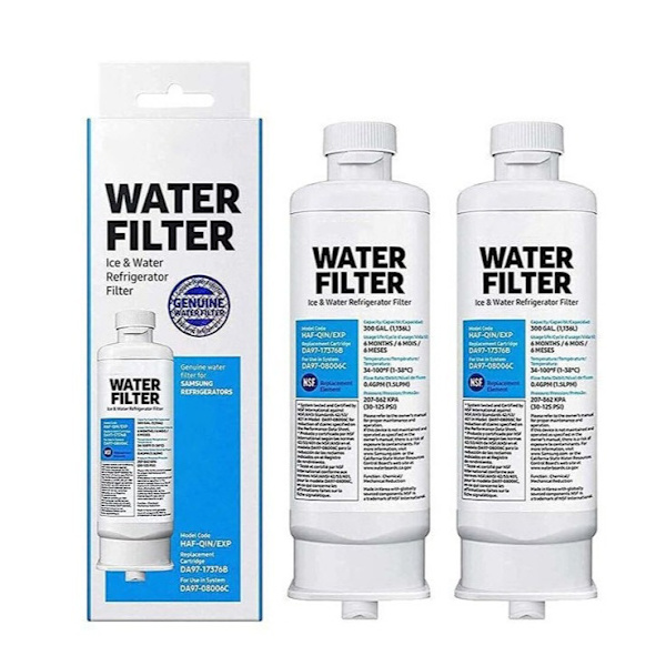 2-pack ersättningsfilter för kylskåpsvattenfilter för Samsung DA97-17376B DA97-08006C HAF-QIN HAF-QIN/EXP 2st