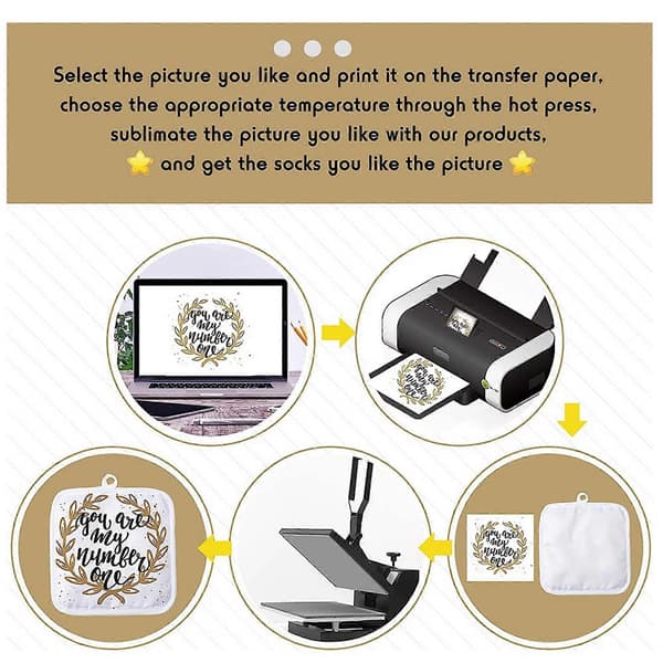 Sublimation Blank Ovnvanter Sæt Handsker og Sublimation Blank Grydelap til DIY Køkken Spisestue Tilbehør 12 Stk.