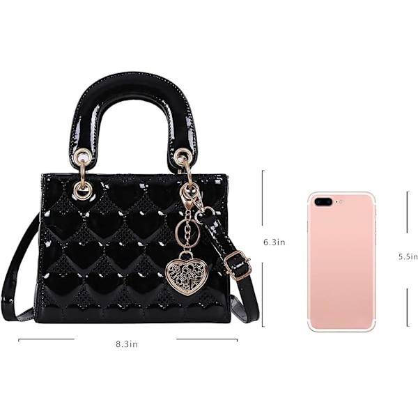 Punge og håndtasker til kvinder Shiny Patent Ladies PU læder Fashion Top Handle Satchel Skulder Crossbody Totes tasker