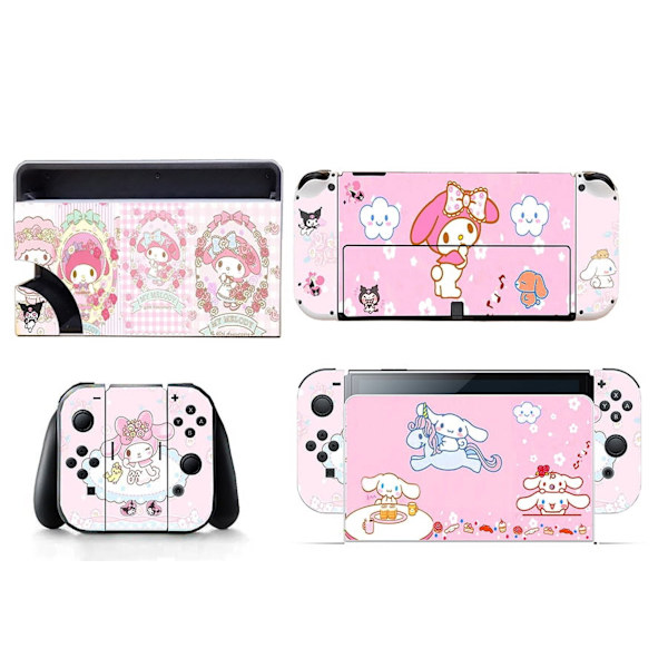 Sopii Switch OLED -tarroille, söpö eläin, sika ja karhu, pölytiivis, naarmuuntumaton ja värikäs tarra (vaaleanpunainen) Style07