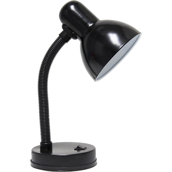 Simple Designs LD1003-BLK Basic Metal Flexibel Slang Hals Skrivbordslampa