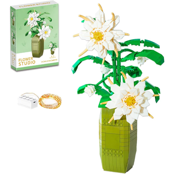 Blomsterbyggset för vuxna, Epiphyllum Bukett Bonsai Block Kit Trädgård Botanisk Samling Leksaker för Barn (548 Bitar)
