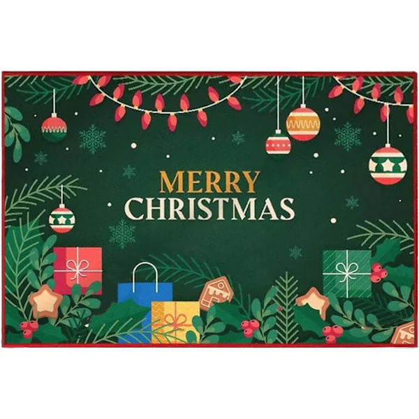 Dörrmatta inomhus, God Jul dörrmattor halkfri golvmatta slitstark entrématta polyester välkomstmattor 24\"×16\"