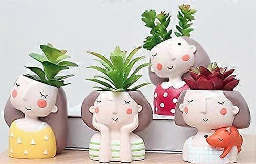 Flickor Blomkruka Hartsplanterare (4st Flickkombination)