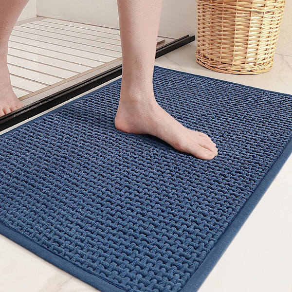 Chenille-kylpyhuonematto - Liukumaton, imukykyinen, nopeasti kuivuva, ohut, konepestävä - 16\"x24\" Pieni kylpymatto Matto Kylpyhuoneen lattialle
