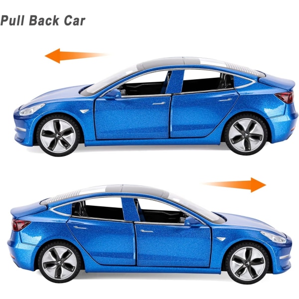 Modellbil Model 3 Diecast Metallmodellbilar Dra Bil för Pojkar och Flickor 3-12 År Gamla