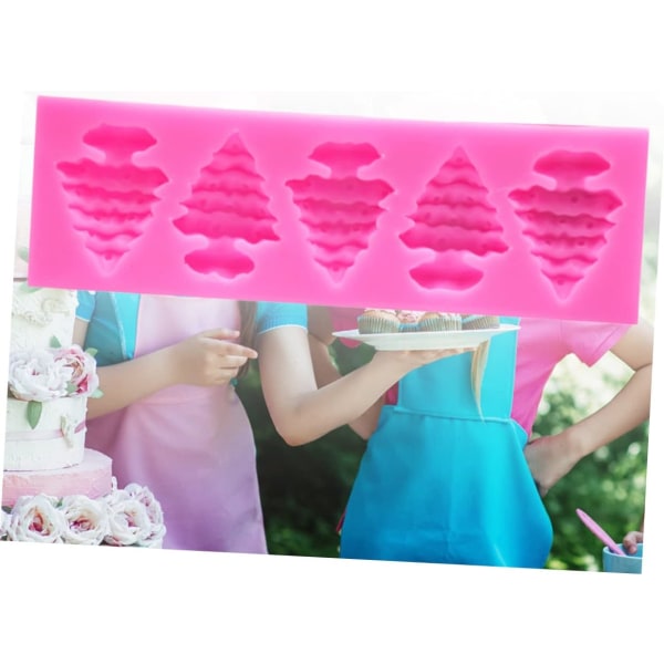 5 fondantforme silikoneforme til chokolade de para gelatinas feriebagningsforme jule epoxyforme jule chokoladeform juletræ kageform