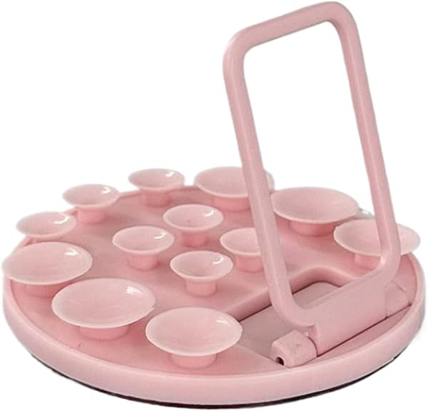 Suction Cup Phone Mount, Silicone Phone Case Mount for Mobile Phone - Reusable Electronics Holder Accessory for Desk, Ins Light Pink