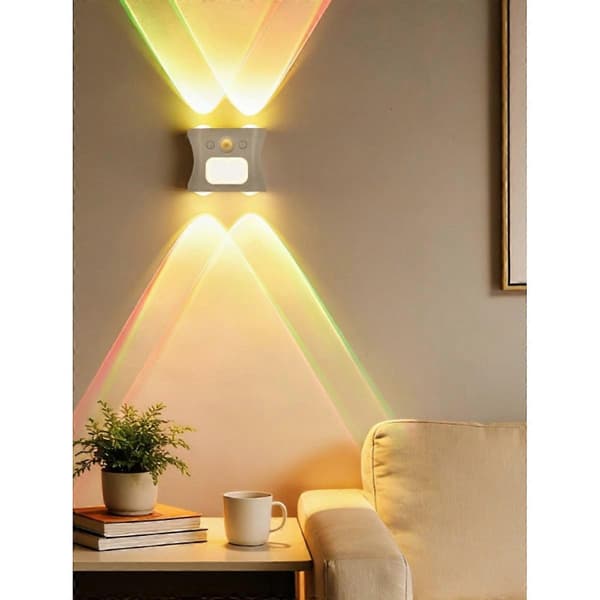 4-Head Ambient Spotlight 2-pack — Rechargeable RGB LED Motion Sensor Light with 1200mAh Battery