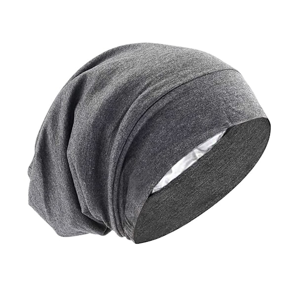 Silkkimyssy, unimyssy, pehmeä hiushuivi, suojamyssy, satiinivuorattu myssy, säädettävä turbaani, myssy, sairaanhoitajamyssy, keskipitkille kiharoille ja kiharille hiuksille tarkoitettu myssy Space gray