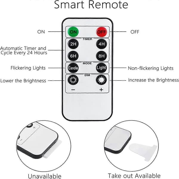 LED Candles with Flickering Flame, Rechargeable Candles, Real Wax Candles with Remote Control, Electronic