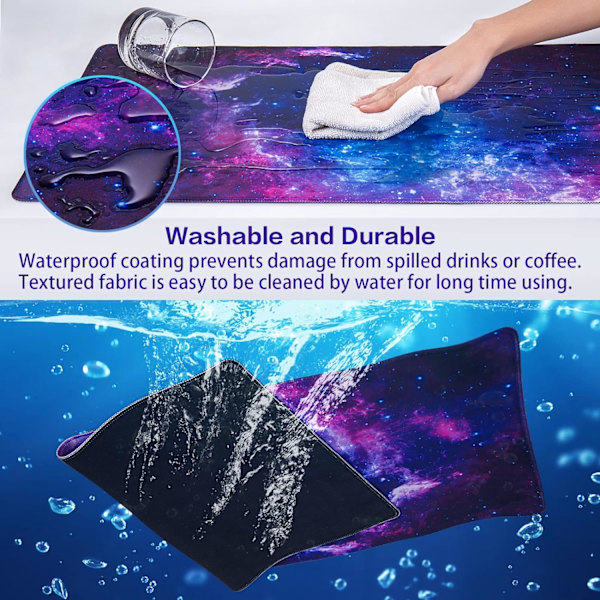 Stor datamaskin spillmusematte, tastatursnarveistastguide musematte sklisikker gummibase skrivebordsmatte for spill (31,5x15,7x0,12 tommer)