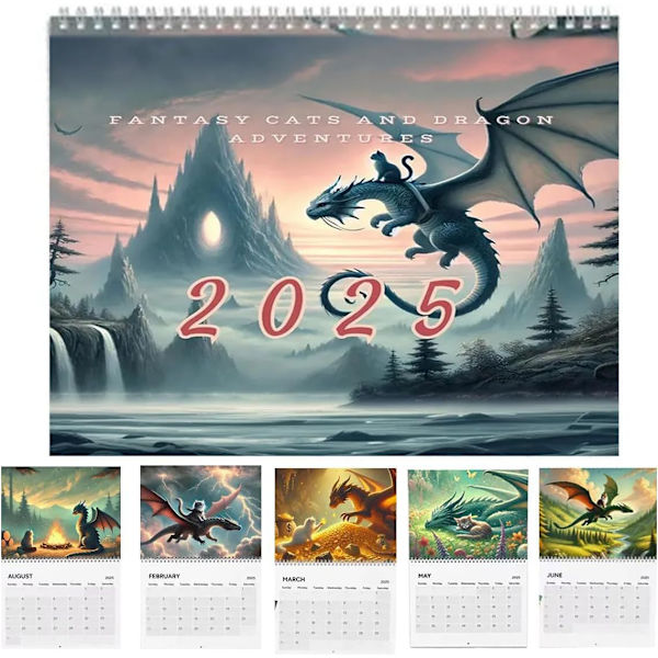 2025 Roaring Twenties -kalenteri 2025 Roaring Twenties -kalenteri 2025 Cat Dragon Rider Calendar