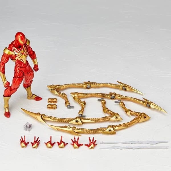 Yamaguchi-stil Iron Spider-Man figur, begrænset udgave, rød og sort bevægelig figur. red