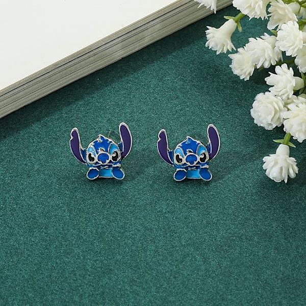 Stitch örhängen present till flickor - Ohana betyder familj Stitch och Scrump örhängen födelsedagspresent till dotter eller barnbarn