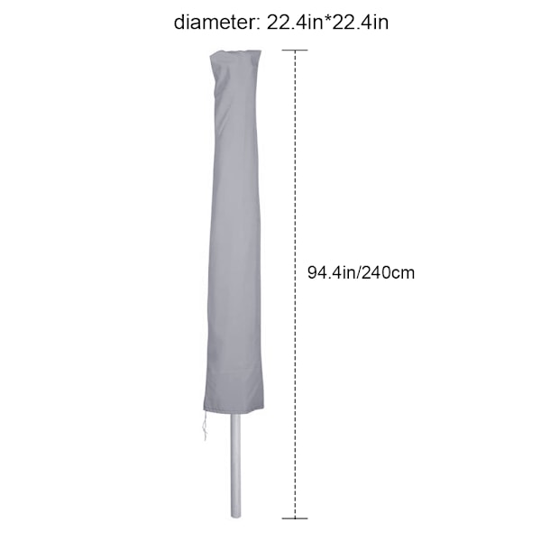Paraplybeskyttende bærbar vejrbestandig polyesterovertræk taske parasol solskygge terrasse cantilever paraplyovertræk-240*57*57cm
