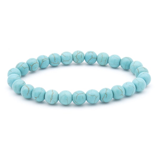 Chakra-helmikoristeinen rannekoru, valmistettu 8 mm:n merisedimenttijaspis-luonnonkivistä (vihreä) Vihreä Chakra-rannekoru Naisten rannekoru Miesten Blue turquoise