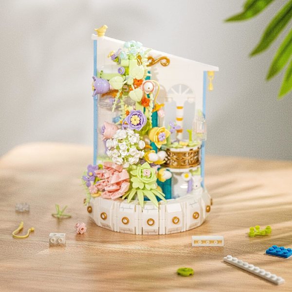 Blombukett Byggsatser, 632 PCS Botanisk Samling Byggklossleksaker för Dekoration Hem, Kreativ Växtdisplay