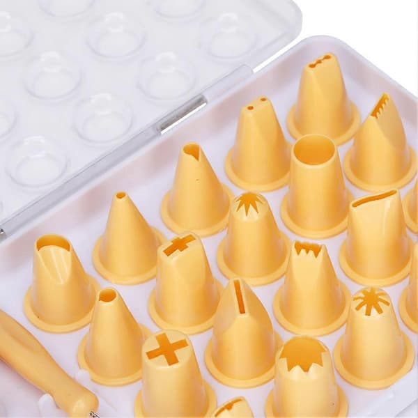 Sett med 24 plastikk tyller for bakverk, desserter og kakedekorasjon