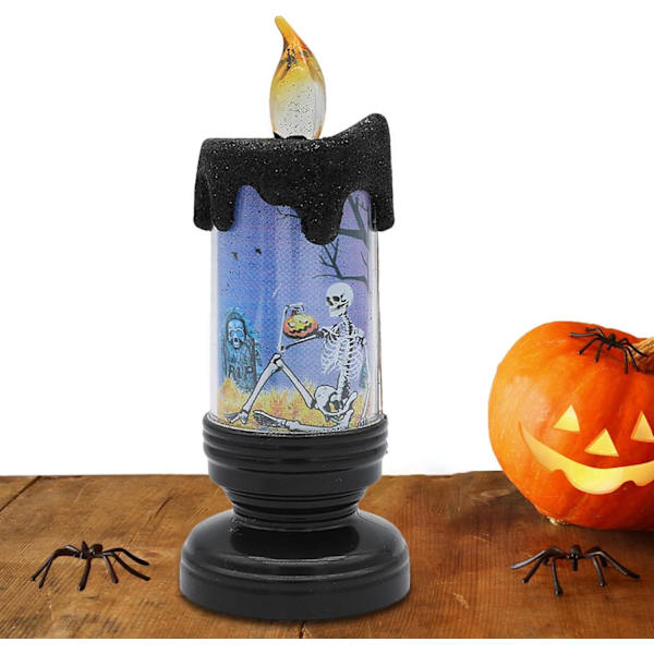 Flimrende flammefri Halloween-lys, LED-lys - batteridrevet - kontorindretning, Halloween-lys, festartikler
