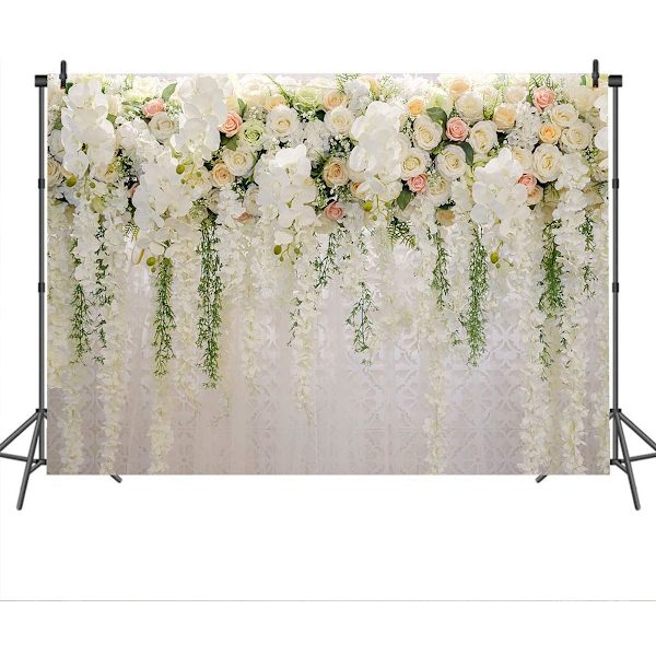 Häätausta Romantiikka Morsius Kukka Seinä Tausta Valokuvausta Varten Vuosipäivä Valokuvaus Syntymäpäiväjuhlat Jälkiruokapöytä Koriste Banneri(7x5ft)