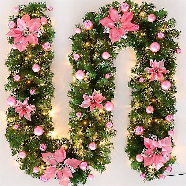 Julepejs Kunstig Juletræskrans (pink) 1 Styk bd