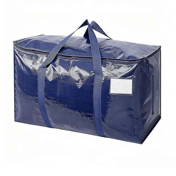Heavy Duty Moving Bag 4-pack Deep Bottom, Waterproof PP Woven, Full Open Side Zipper, 69x38x35