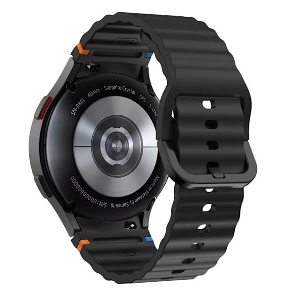 SimpleThings No Gap Sport Silikon Armbånd til Samsung Galaxy Watch 7/6/5/4 Black Watch7/FE/6/5/5Pro/4