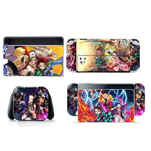 Sopii Switch OLED -tarroille, Demon Slayer Anime，pölytiivis, naarmuuntumaton ja värikäs tarra（Kamado Tanjirou） Style12