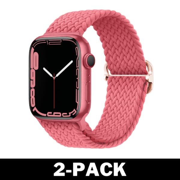 Punottu ranneke Apple Watch 42/44/45 mm Pinkki M