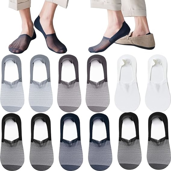 Women Men, Invisible Ice Silk Breathable Socks, Thin Low Cut Non Slip Socks for Flats Boat Sneaker